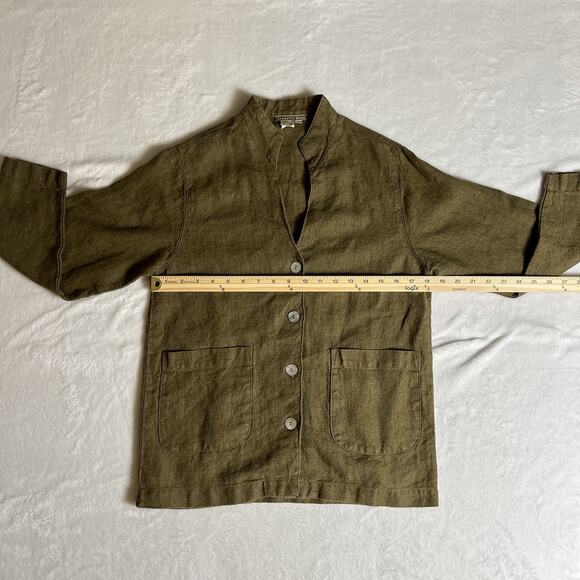 Isabella Bird Women's Linen Jacket Size P Blazer Lagenlook Minimalist Business - Picture 6 of 8